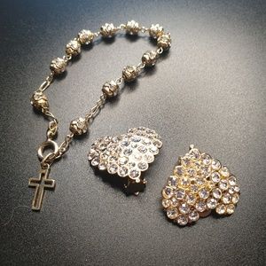 Beautiful vintage bracelet and clip on set